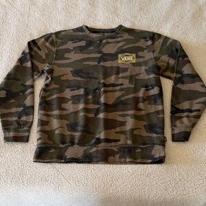 Vans Men's Green Camo Crewneck Sweater Medium
